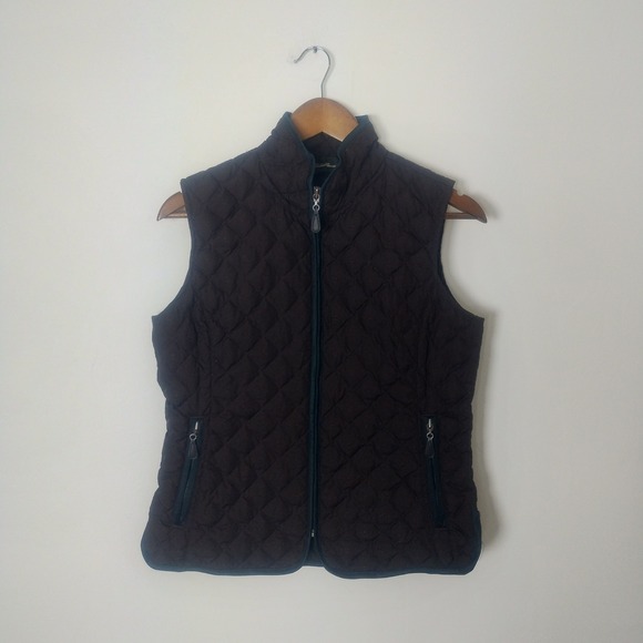Eddie Bauer Jackets & Blazers - Eddie Bauer Quilted Goose Down Vest Women's Small Chocolate Brown Gorpcore Cabin